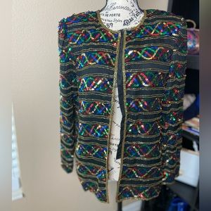 💎Vintage Lawrence Kazar sequin blazer
